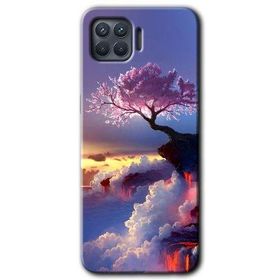 Oppo Reno 4 Lite Wash Red Wall Baskılı Uyumlu Silikon Kılıf