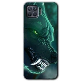 Oppo Reno 4 Lite Yeşil Kurt Baskılı Uyumlu Silikon Kılıf