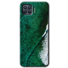Oppo Reno 4 Lite Yeşil Okyanus Baskılı Uyumlu Silikon Kılıf