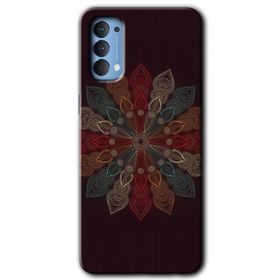 Oppo Reno 4 Mandala Flower Wal Baskılı Uyumlu Silikon Kılıf