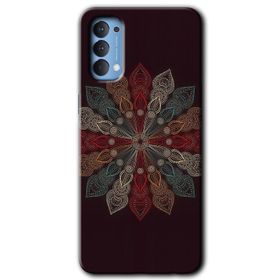 Oppo Reno 4 Mandala Patterns Kaleidoscope Baskılı Uyumlu Silikon Kılıf