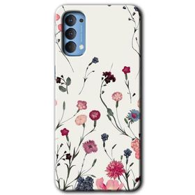 Oppo Reno 4 Mat Çiçek Baskılı Uyumlu Silikon Kılıf