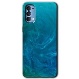 Oppo Reno 4 Mavi Aura Baskılı Uyumlu Silikon Kılıf