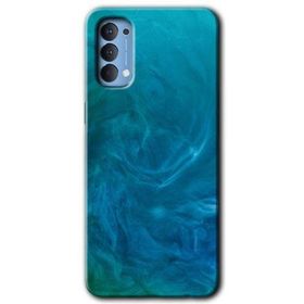 Oppo Reno 4 Mavi Aura Baskılı Uyumlu Silikon Kılıf
