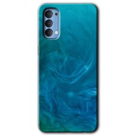 Oppo Reno 4 Mavi Aura Baskılı Uyumlu Silikon Kılıf