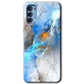 Oppo Reno 4 Mavi Buzul Baskılı Uyumlu Silikon Kılıf