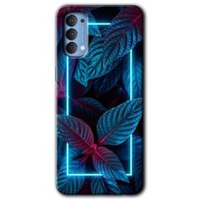 Oppo Reno 4 Mekanik Yaprak 4 Baskılı Uyumlu Silikon Kılıf