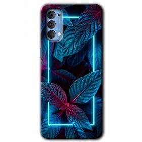 Oppo Reno 4 Mekanik Yaprak 4 Baskılı Uyumlu Silikon Kılıf