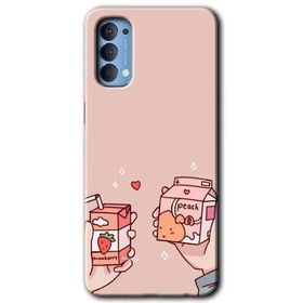Oppo Reno 4 Meyveli Süt Baskılı Uyumlu Silikon Kılıf