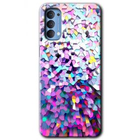 Oppo Reno 4 Mosaic Fragments Colorfull Baskılı Uyumlu Silikon Kılıf