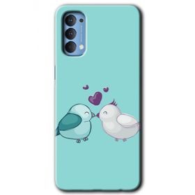 Oppo Reno 4 Mutlu Kuşlar Baskılı Uyumlu Silikon Kılıf