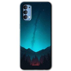 Oppo Reno 4 Night Fores Mount Baskılı Uyumlu Silikon Kılıf