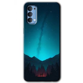 Oppo Reno 4 Night Fores Mount Baskılı Uyumlu Silikon Kılıf