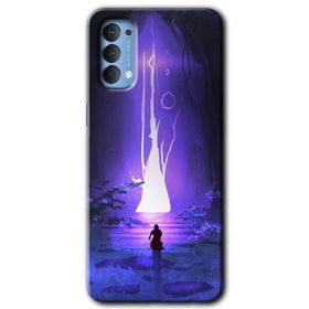 Oppo Reno 4 Outlines Paint Baskılı Uyumlu Silikon Kılıf