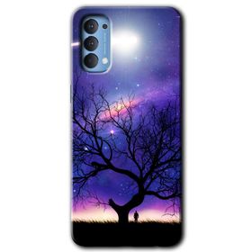 Oppo Reno 4 Outlines Paint Baskılı Uyumlu Silikon Kılıf