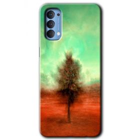Oppo Reno 4 Outlines Paint Baskılı Uyumlu Silikon Kılıf