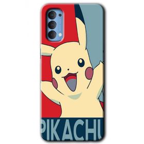 Oppo Reno 4 Pikaçhu Baskılı Uyumlu Silikon Kılıf