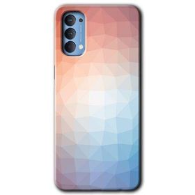 Oppo Reno 4 Polygon Graident 3 Baskılı Uyumlu Silikon Kılıf