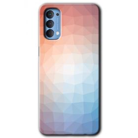 Oppo Reno 4 Polygon Graident 3 Baskılı Uyumlu Silikon Kılıf