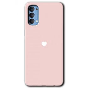 Oppo Reno 4 Sade Kalp Baskılı Uyumlu Silikon Kılıf