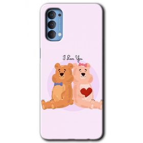 Oppo Reno 4 Sevgili Ayıcık Baskılı Uyumlu Silikon Kılıf