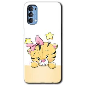 Oppo Reno 4 Sevimli Kedi Baskılı Uyumlu Silikon Kılıf