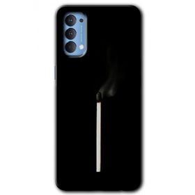 Oppo Reno 4 Sönmüş Kibrit Baskılı Uyumlu Silikon Kılıf