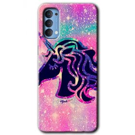 Oppo Reno 4 Unicorn Kristal Baskılı Uyumlu Silikon Kılıf
