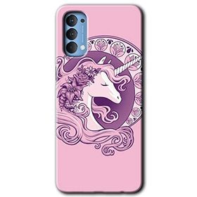 Oppo Reno 4 Unicorn Pembe Baskılı Uyumlu Silikon Kılıf