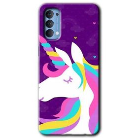 Oppo Reno 4 Unicorn Sleep Baskılı Uyumlu Silikon Kılıf