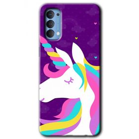 Oppo Reno 4 Unicorn Sleep Baskılı Uyumlu Silikon Kılıf