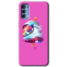 Oppo Reno 4 Uzay Başlığı Baskılı Uyumlu Silikon Kılıf