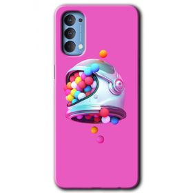 Oppo Reno 4 Uzay Başlığı Baskılı Uyumlu Silikon Kılıf
