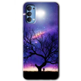 Oppo Reno 4 Uzay Silüet Baskılı Uyumlu Silikon Kılıf