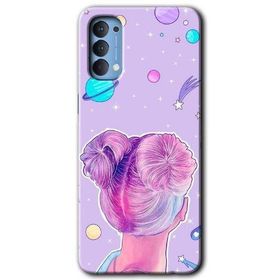 Oppo Reno 4 Uzaylı Kız Baskılı Uyumlu Silikon Kılıf