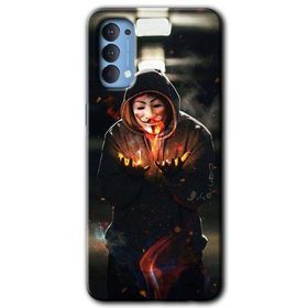 Oppo Reno 4 V for Fire Baskılı Uyumlu Silikon Kılıf