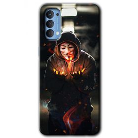 Oppo Reno 4 V for Fire Baskılı Uyumlu Silikon Kılıf