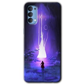 Oppo Reno 4 Wanderer Silhouette Baskılı Uyumlu Silikon Kılıf