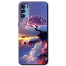 Oppo Reno 4 Wash Red Wall Baskılı Uyumlu Silikon Kılıf