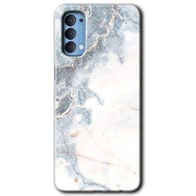 Oppo Reno 4 White Marble Baskılı Uyumlu Silikon Kılıf