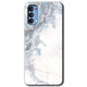 Oppo Reno 4 White Marble Baskılı Uyumlu Silikon Kılıf