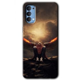 Oppo Reno 4 Wings of Power Baskılı Uyumlu Silikon Kılıf