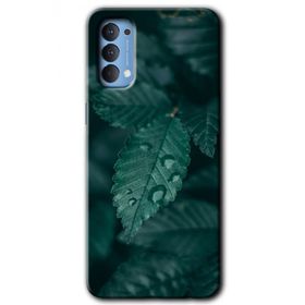 Oppo Reno 4 Yağmurlu Yaprak Baskılı Uyumlu Silikon Kılıf