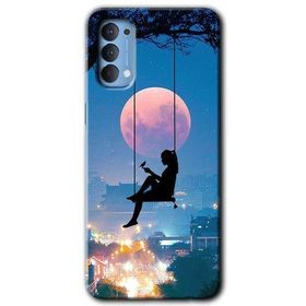 Oppo Reno 4 Yalnız Kadın Baskılı Uyumlu Silikon Kılıf