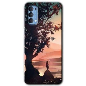 Oppo Reno 4 Yalnız Savaşcı Baskılı Uyumlu Silikon Kılıf