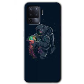 Oppo Reno 5 Lite Astronot Kıyafeti Baskılı Uyumlu Silikon Kılıf