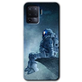 Oppo Reno 5 Lite Astronot Yalnızlığı Baskılı Uyumlu Silikon Kılıf