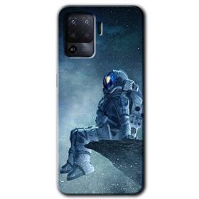 Oppo Reno 5 Lite Astronot Yalnızlığı Baskılı Uyumlu Silikon Kılıf