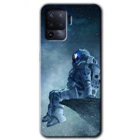 Oppo Reno 5 Lite Astronot Yalnızlığı Baskılı Uyumlu Silikon Kılıf