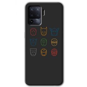 Oppo Reno 5 Lite Avengers Minimalism Baskılı Uyumlu Silikon Kılıf
